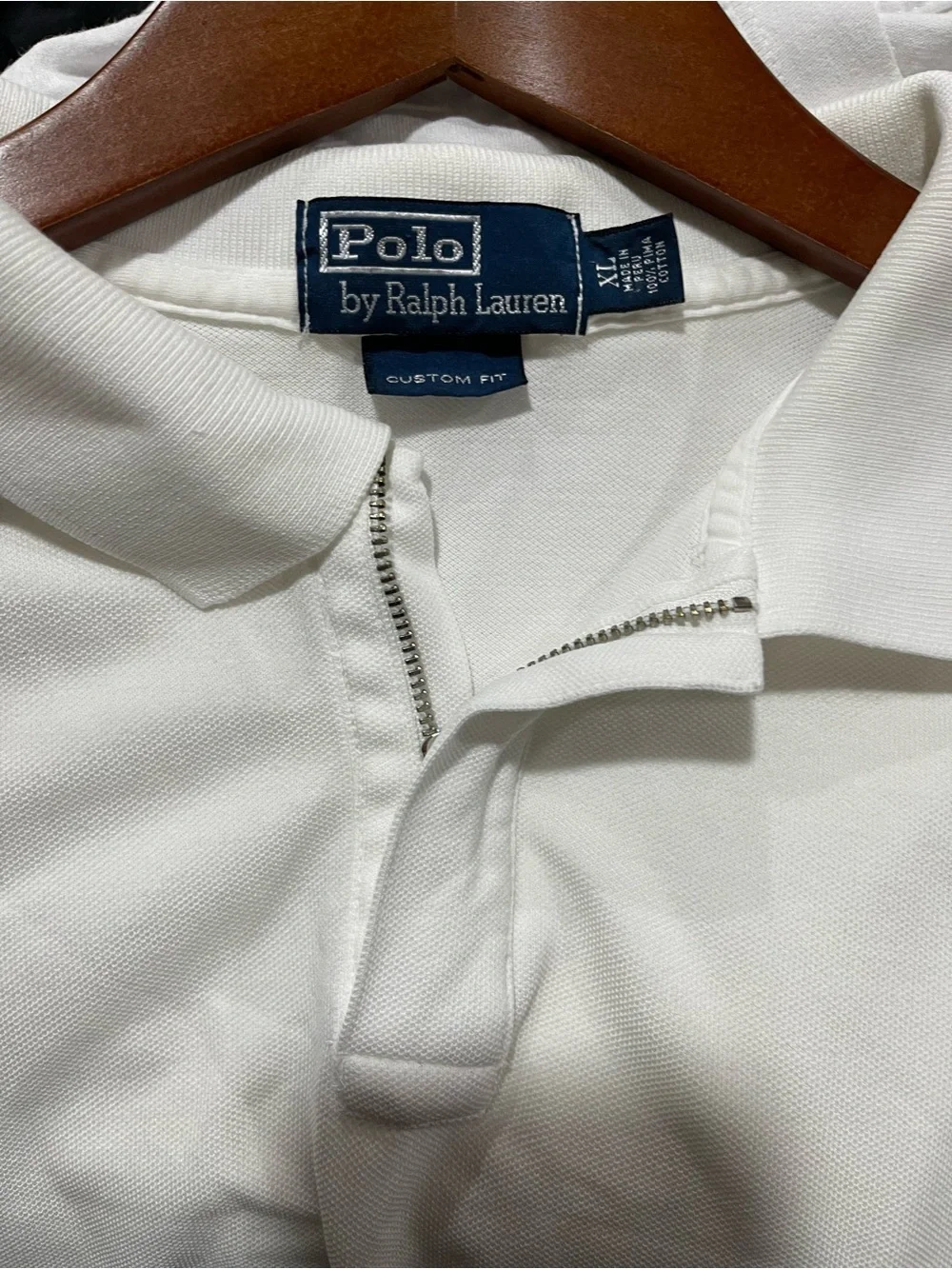 Ralph Lauren Men's White Polo with Navy Pony Logo
